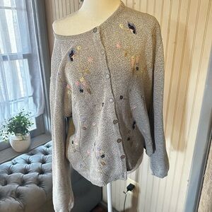 Vintage Northern Reflections Floral Cardigan Sweater Cottagecore Grandma Size L